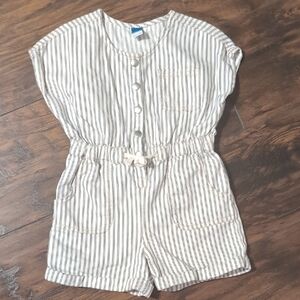 Old Navy Kids Striped Romper - White and Brown